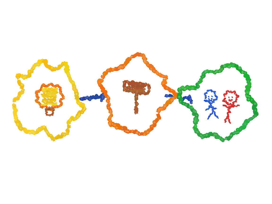 Crayon timeline of Week 1 Ideation, Week 2 Build, and Week 3 Integration under a 21 DAYS banner